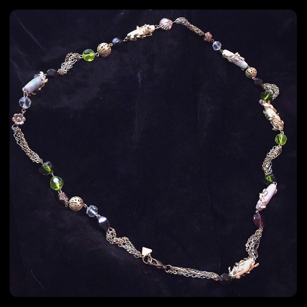 Cookie Lee Multicolor Beaded Gold Necklace